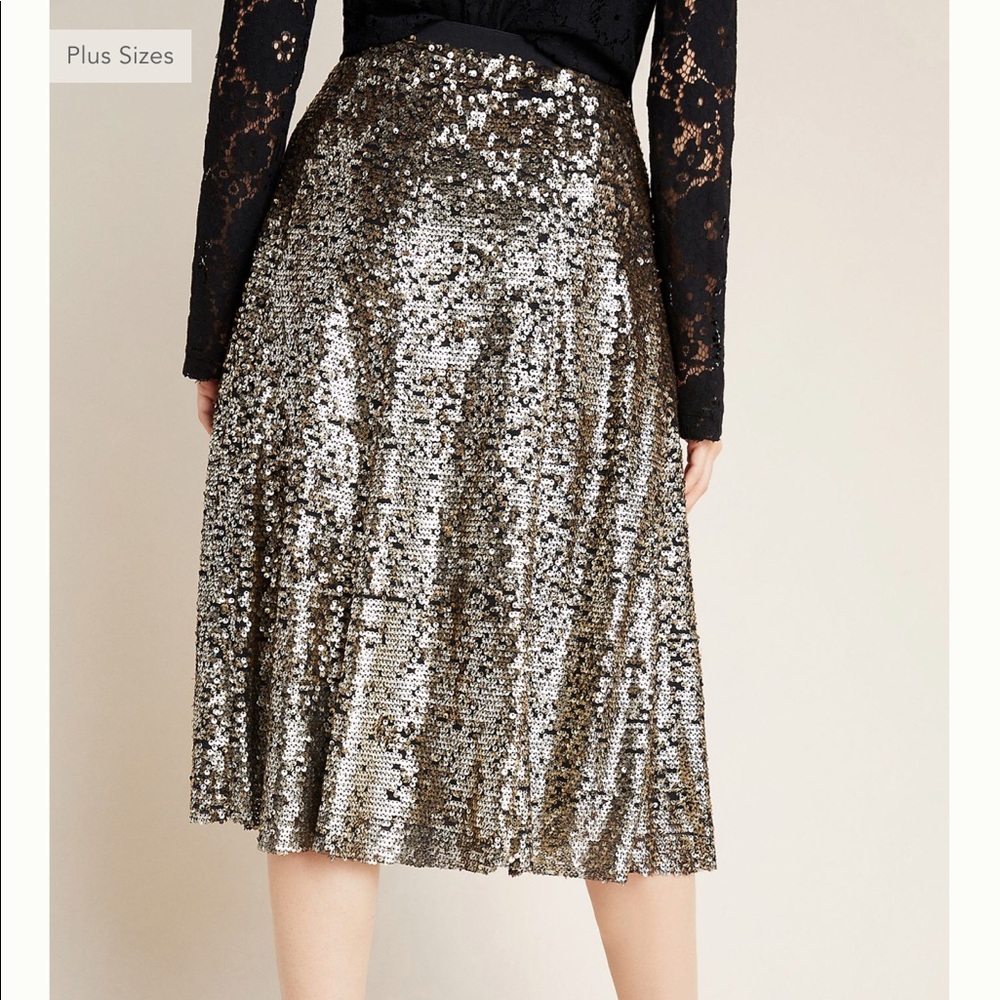 NWT Anthropologie Orleans Sequined Midi Skirt - Picture 2 of 4